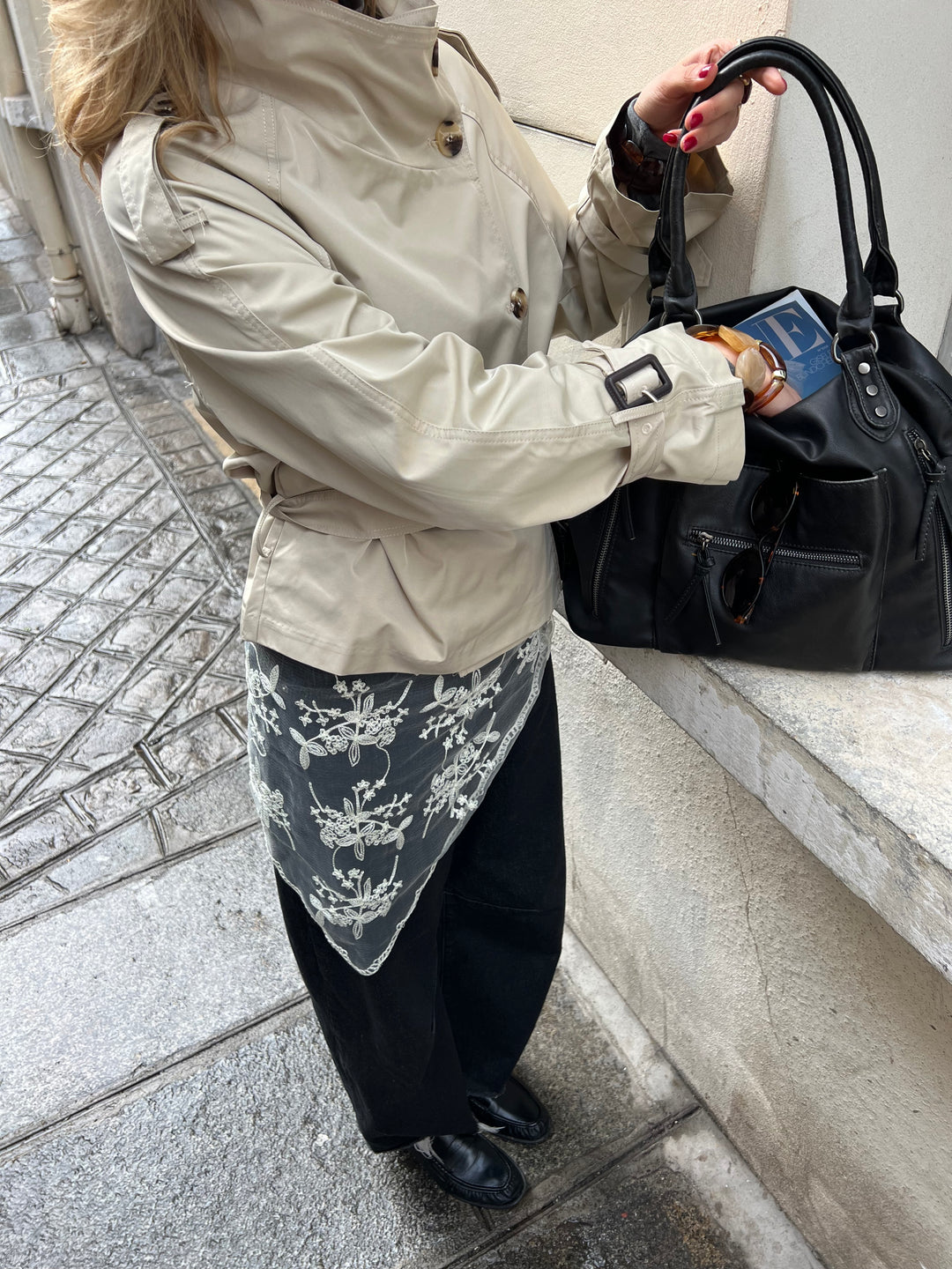 Rue blonde scarf - Cremehvid