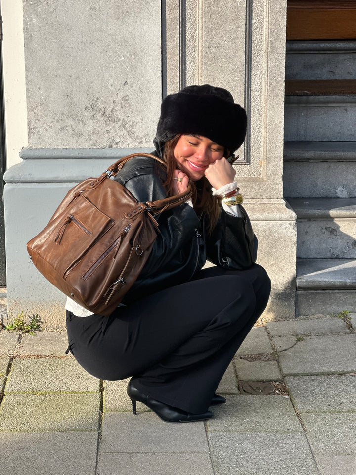 Kiva skuldertaske - Brun