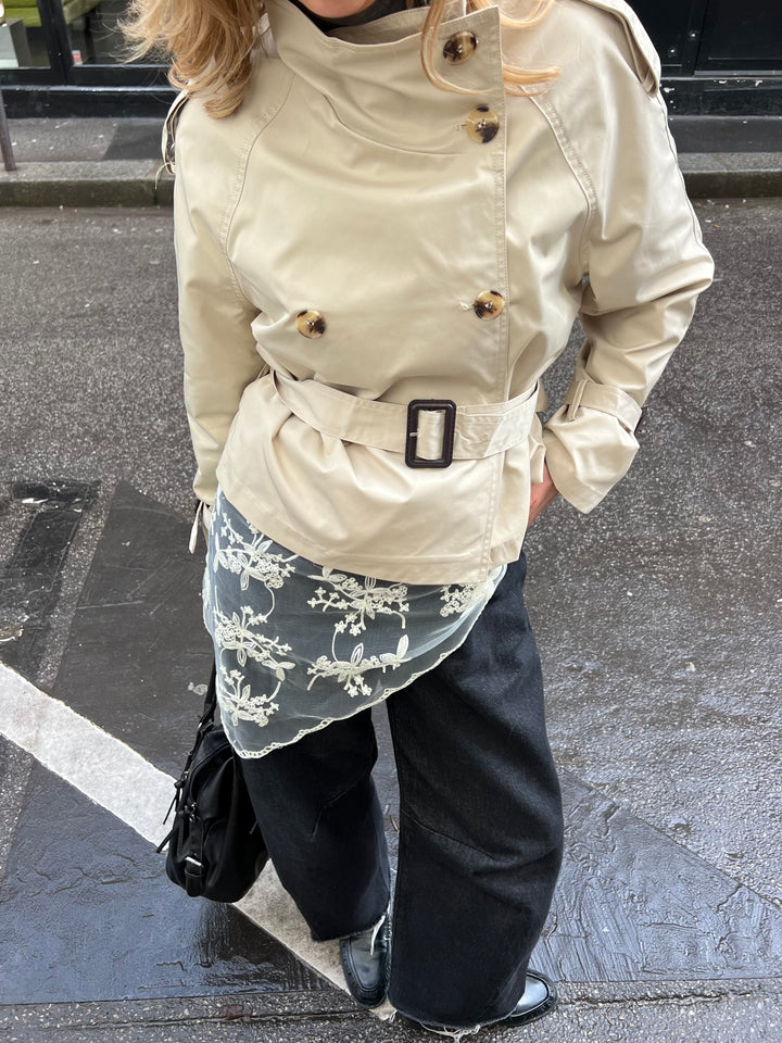 Rue blonde scarf - Cremehvid