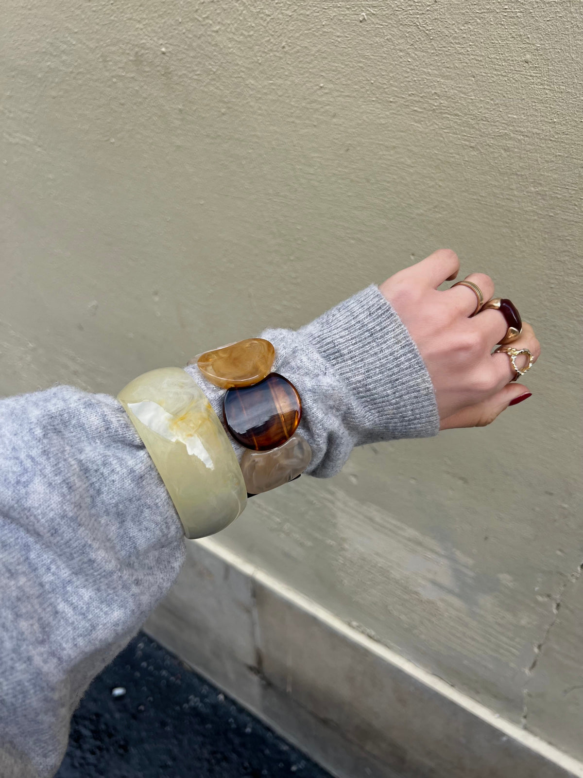 Cleo Chunky Armbånd Beige
