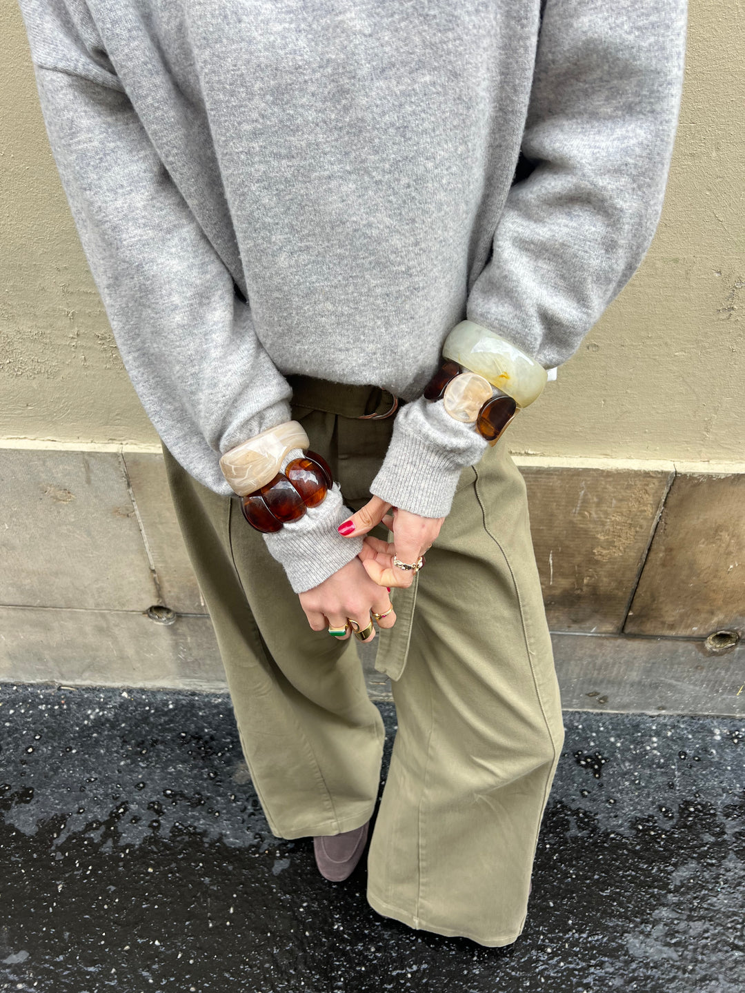 Cleo chunky armbånd - Beige