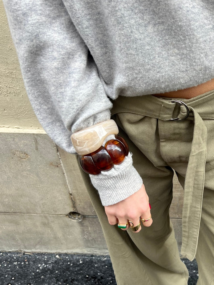 Neo åbent armbånd - Beige