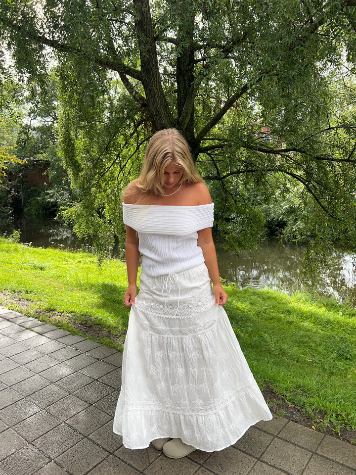 Kaya blonde maxi nederdel - Hvid