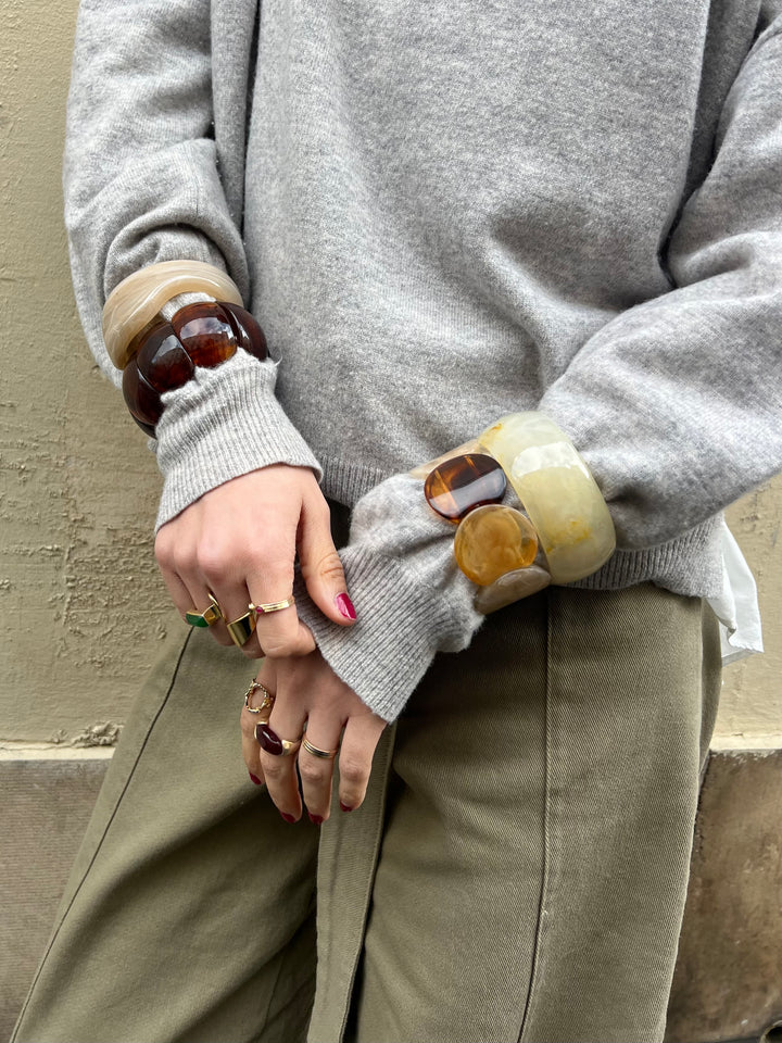 Aila armbånd - Beige/Brun