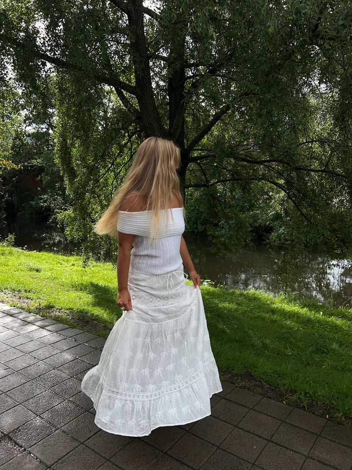 Kaya blonde maxi nederdel - Hvid