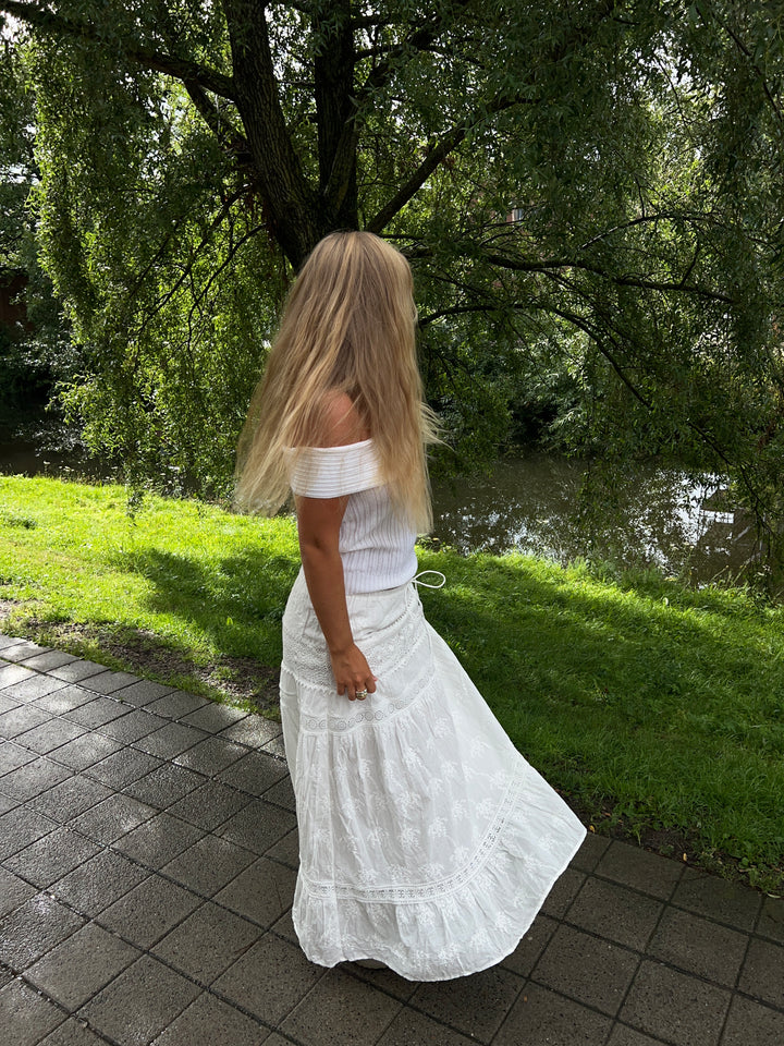 Kaya blonde maxi nederdel - Hvid